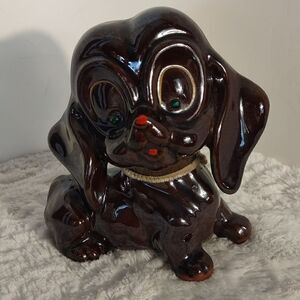 Vtg. Redware Terracotta Ceramic Dog Figurine